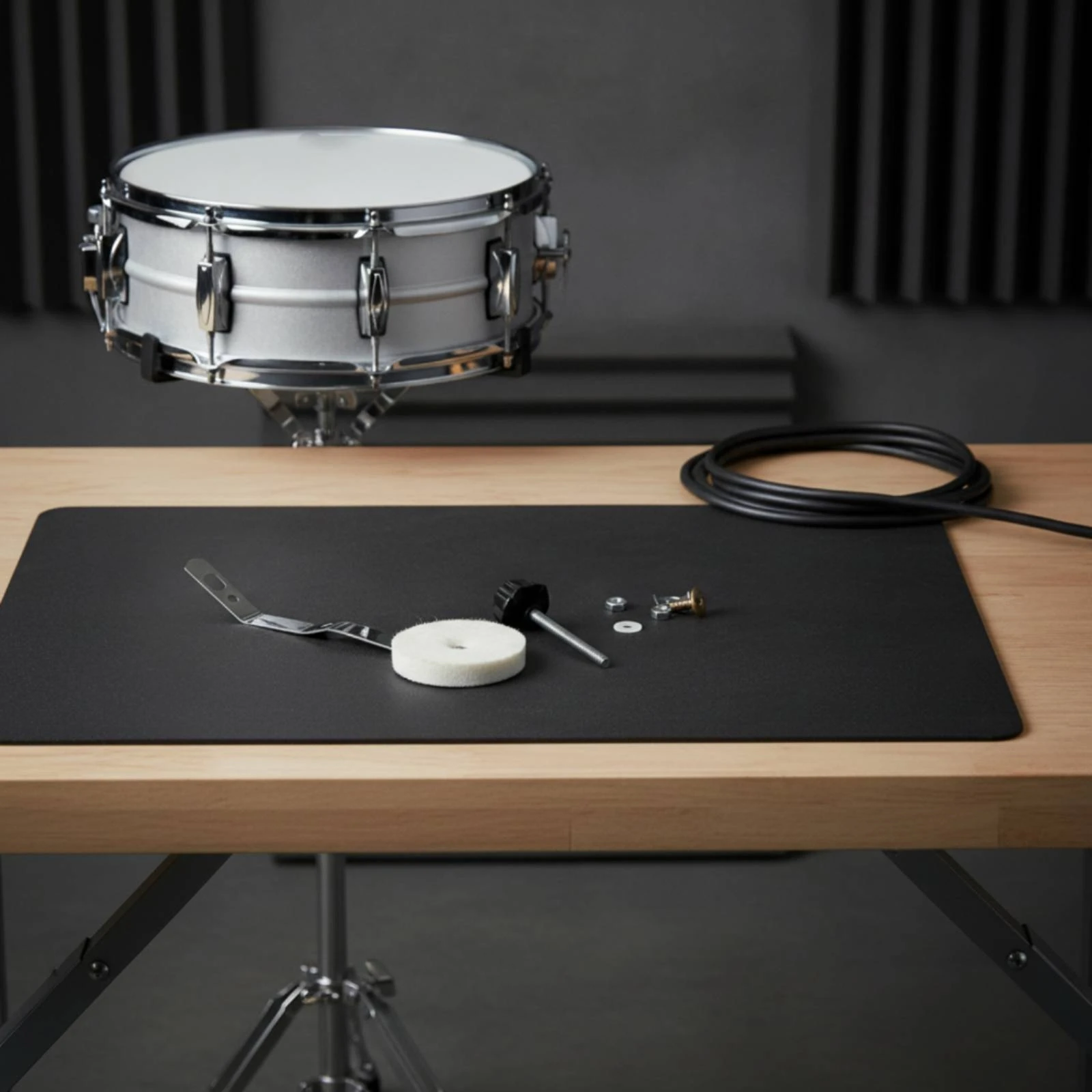 Drum Muffler with Felt Pad Adjustable Drum Dampener with Clamp Percussion Accessory Easy to Install Long-Lasting for Drummers