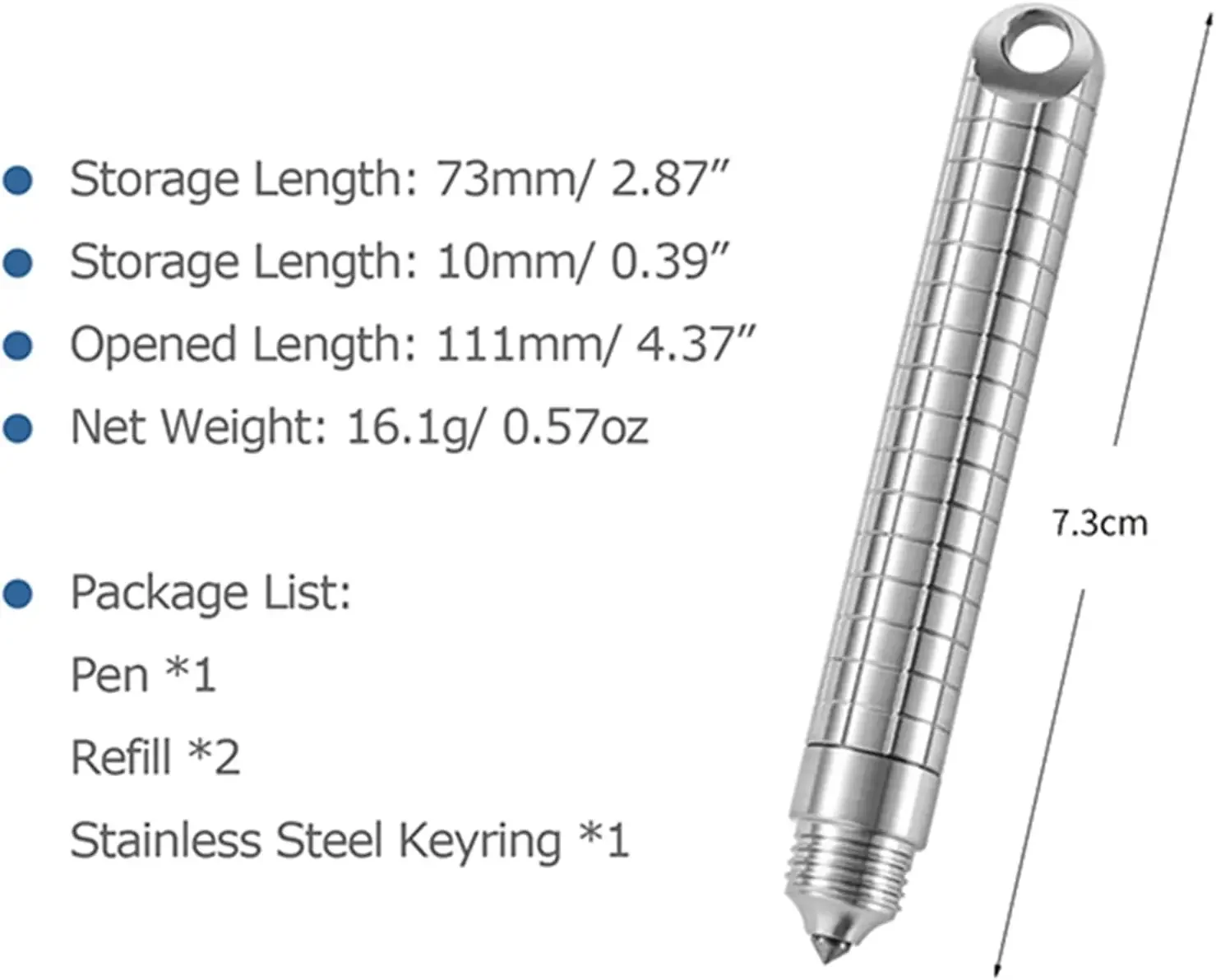 FEGVE Hamans Mini Ballpoint Pen Titanium EDC Pocket Pen 2.87