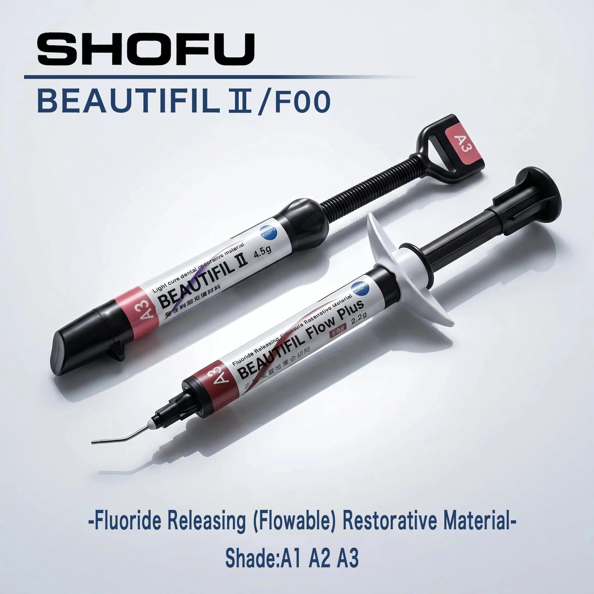 

Dental SHOFU Composite Resin BEAUTIFIL /Flow Plus Light Cure Dental Restorative Materiai Syringe(4.5g) Repair Filling Supplies