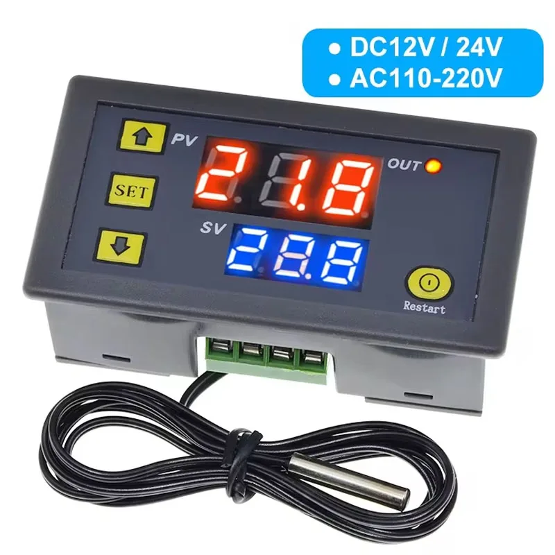 W3230 Digital Temperature Controller 12V 24V 220V Thermostat Regulator Heating Cooling Control LED Thermoregulator With Sensor