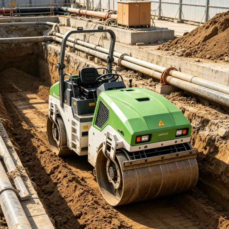 Double Drum Vibratory Road Roller Construction Compactor 7 Ton Diesel Engine 5.5kW Power Low Maintenance Cost