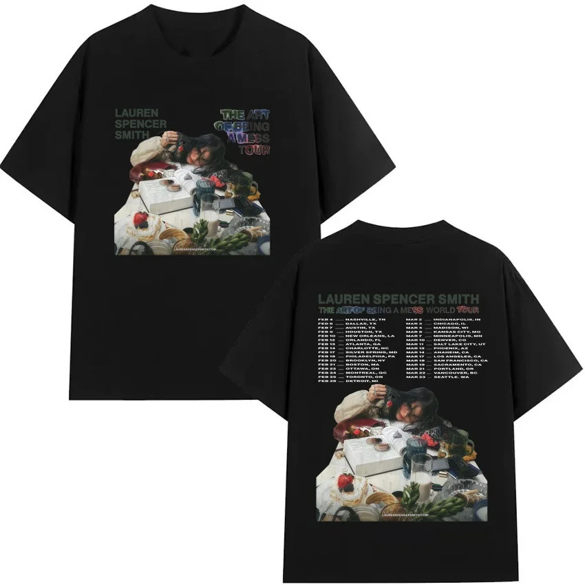 فن كونه فوضى Harajuku 2025 تي شيرت لورين سبنسر سميث نمط الشارع ارتداء تي شيرت القطن موضة تي شيرت الصيف