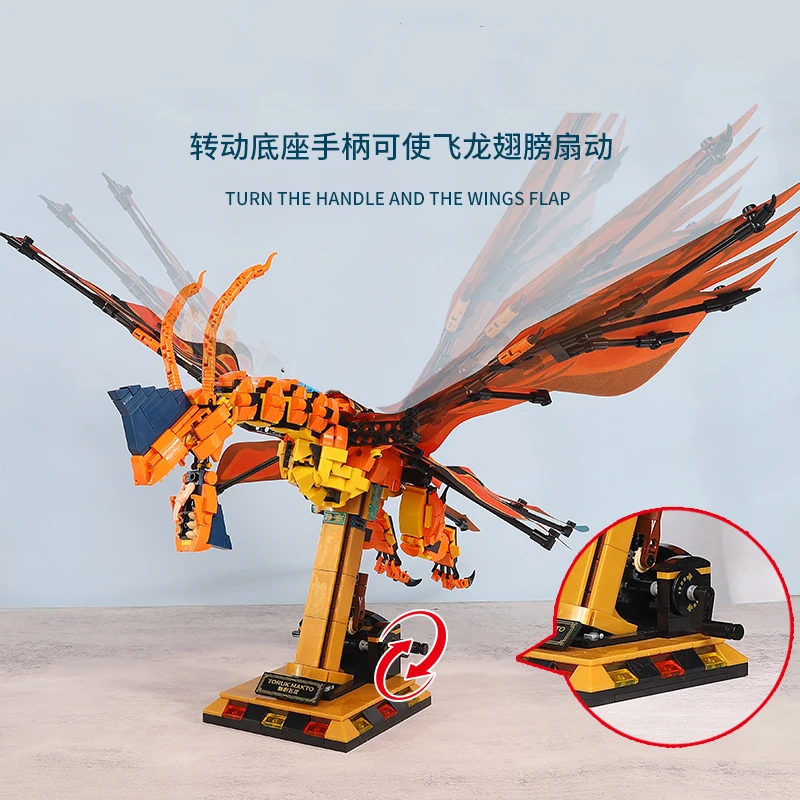 MOC Creative Toys The Fly Drogon and Viserion Dragon Model Kits Building Blocks Bricks Collectable Toys Kids Gifts Anime Figures