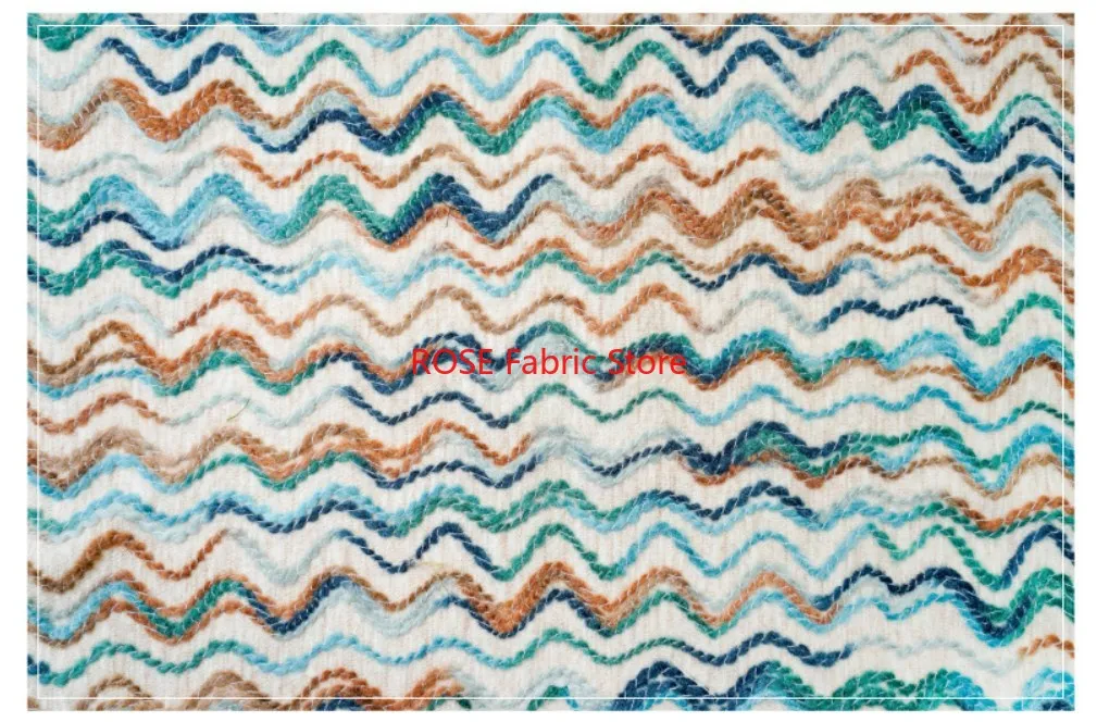 1 Meter Wave Pattern Woven Jacquard Fabric Tote Bag Curtain Luggage Bag Decorative Sewing Fabric
