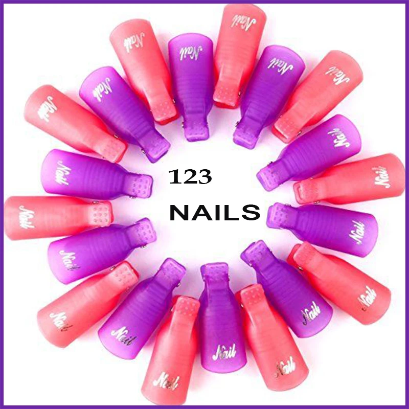 10PCS Gel Remover Wraps Plastic Nail Polish Remover Clip Nail Art Soak Off Cap Nail Degreaser Cleaner Tips For Fingers Tools 1#