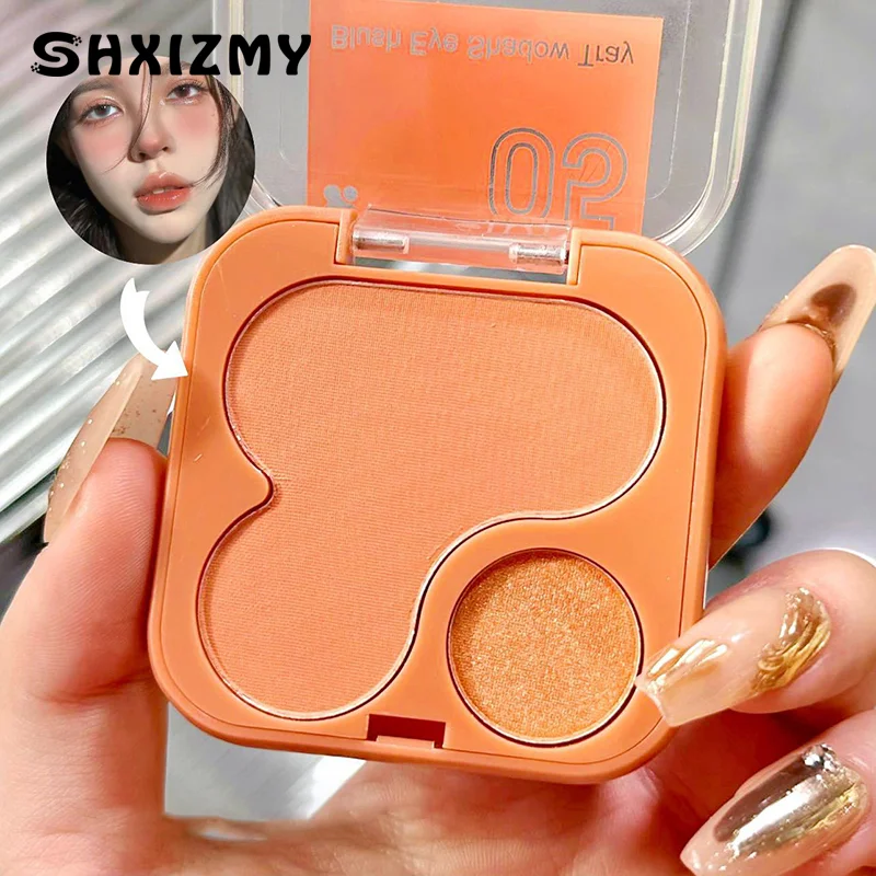 Two-tone Blush Brighten Face Blusher Nourishing Facial Cheek Natural Contour Peach Blush Palette Women Powder Makeup Cosmetics