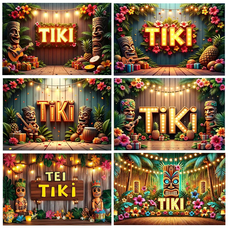 

Hawaiian Tiki Bar Background For Outdoor Wall Garden Balcony Beach Bar And Holiday Banner Photography props Decoration Supplies