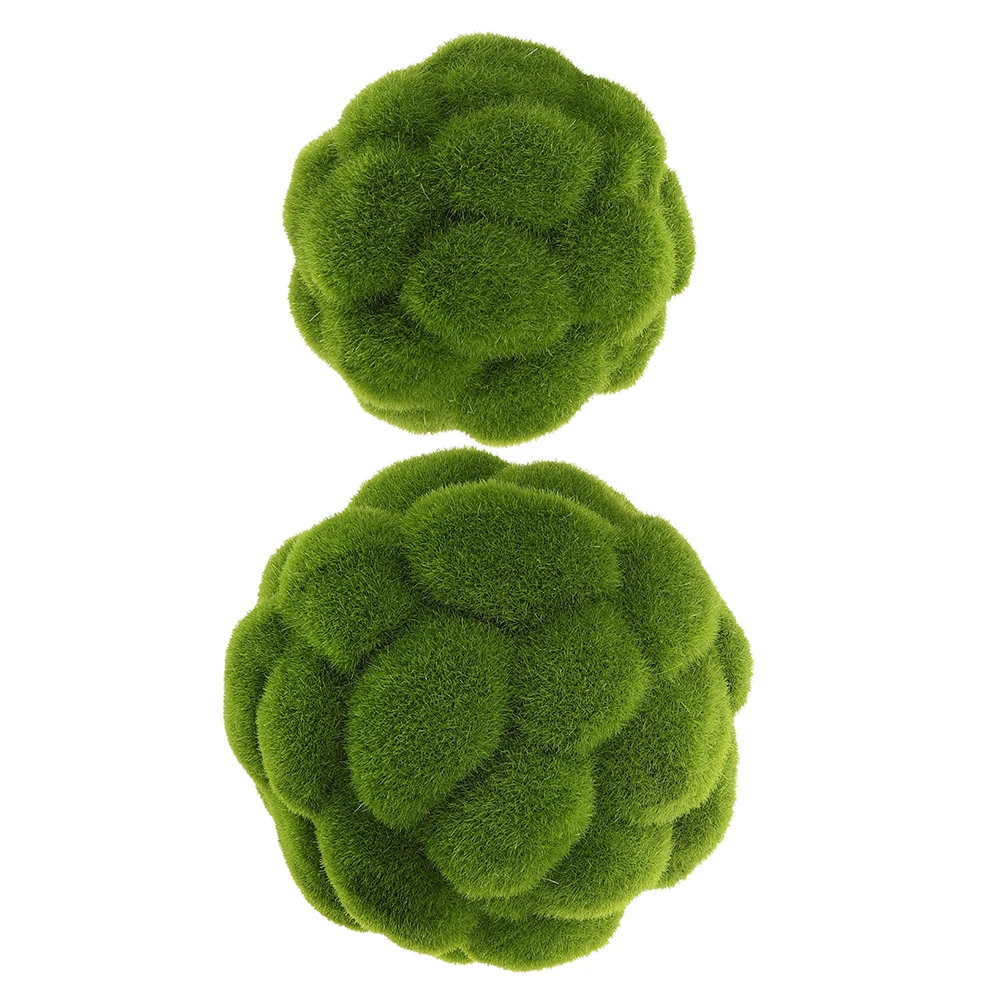 

2Pcs Moss Ball Faux Green Realistic Topiary Balls Hanging Decorative Orbs for Window Ceiling Mall Landscape Small Topiary Balls