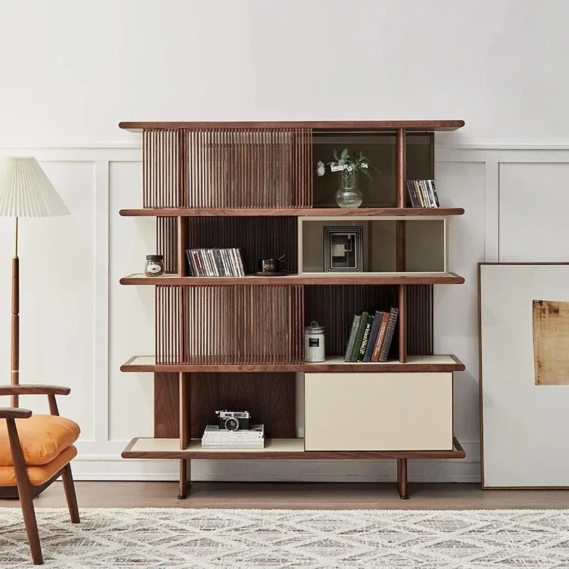 

Chinese Style Black Walnut Antique Shelf New Chinese Style Floor Shelf Modern Simple Home Bookshelf