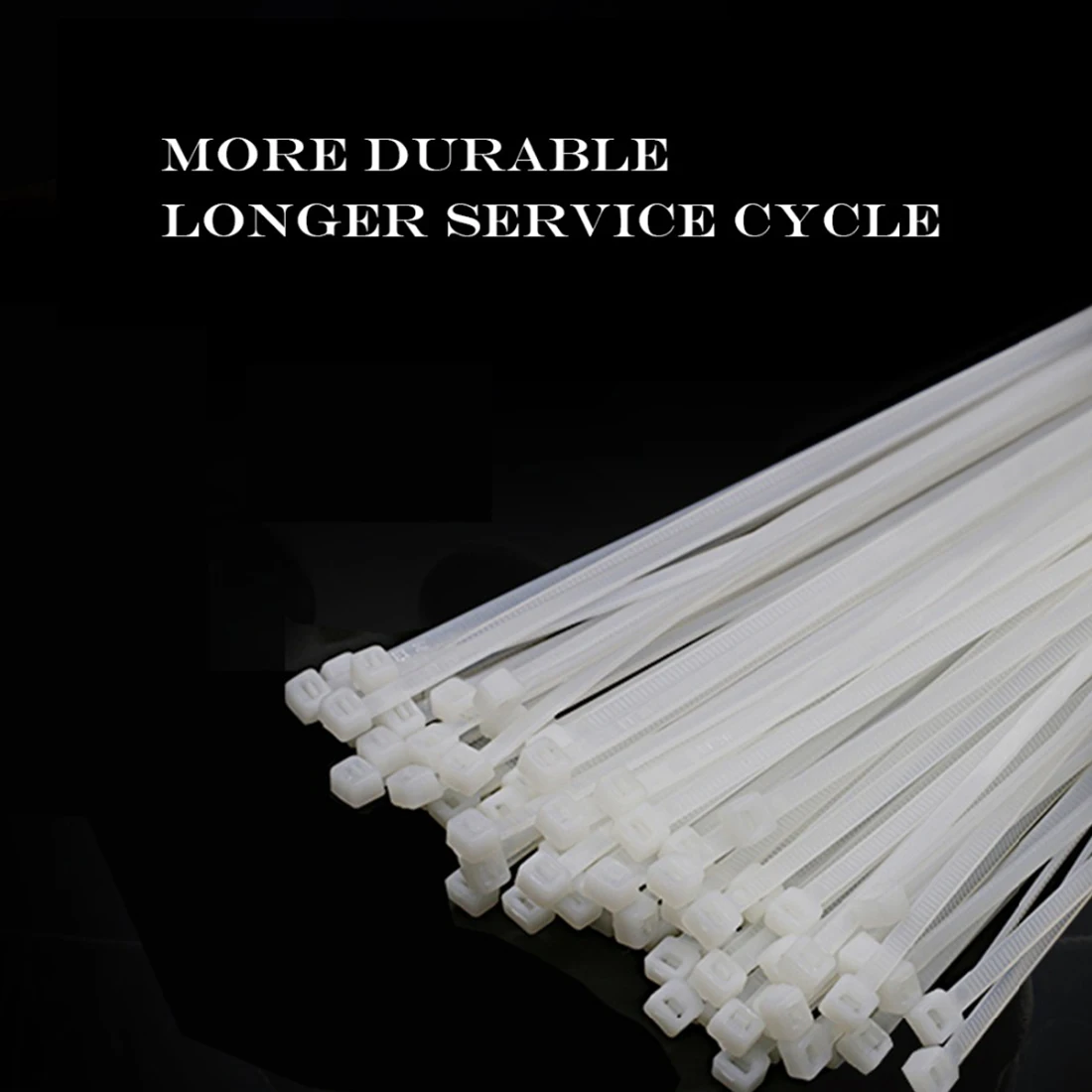 200pcs 4*250mm Nylon Cable Ties White Self-Locking Wire Straps Tag Plastic Seal Wholesale