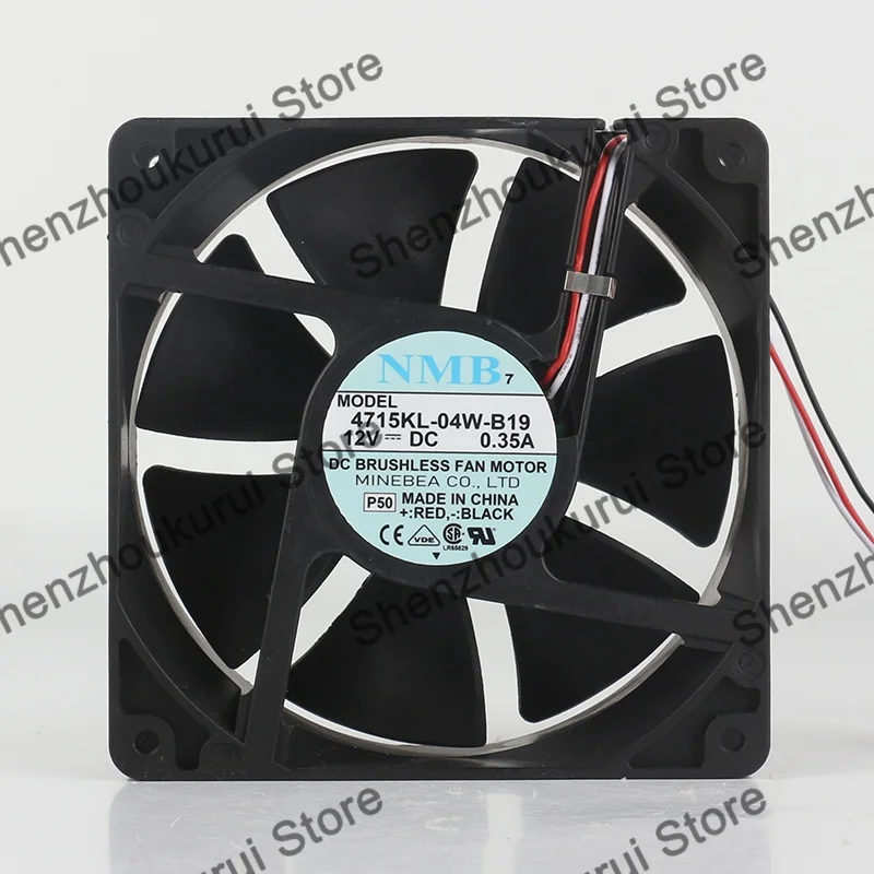 Silent chassis Power supply Three wire  4715KL-04W-B19 NMB 12cm 12038 12V 0.35A Cooling Fan