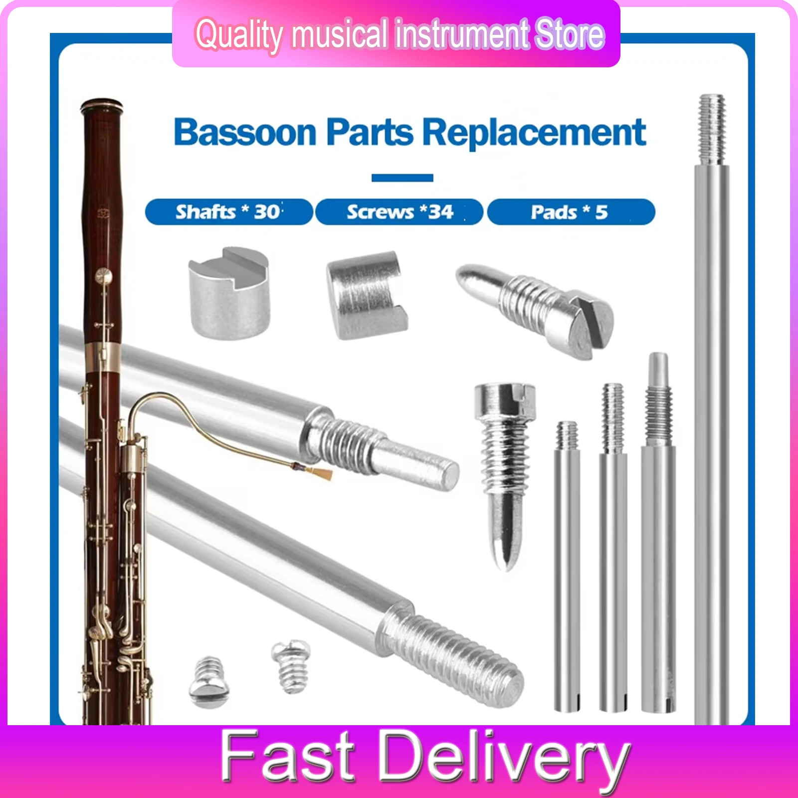 Musical Instrument Bassoon - 70-teiliges Fagott-Reparaturset: Schäfte + Schrauben +