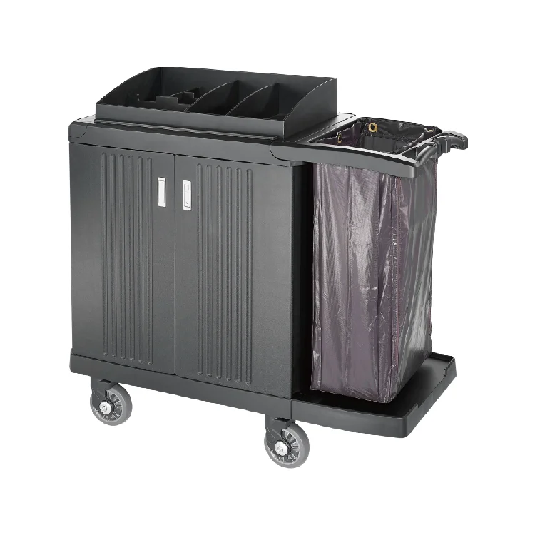 

Hotel Guest Room Cleaning Trolley Heavy Duty Housekeeping Room Service Cart