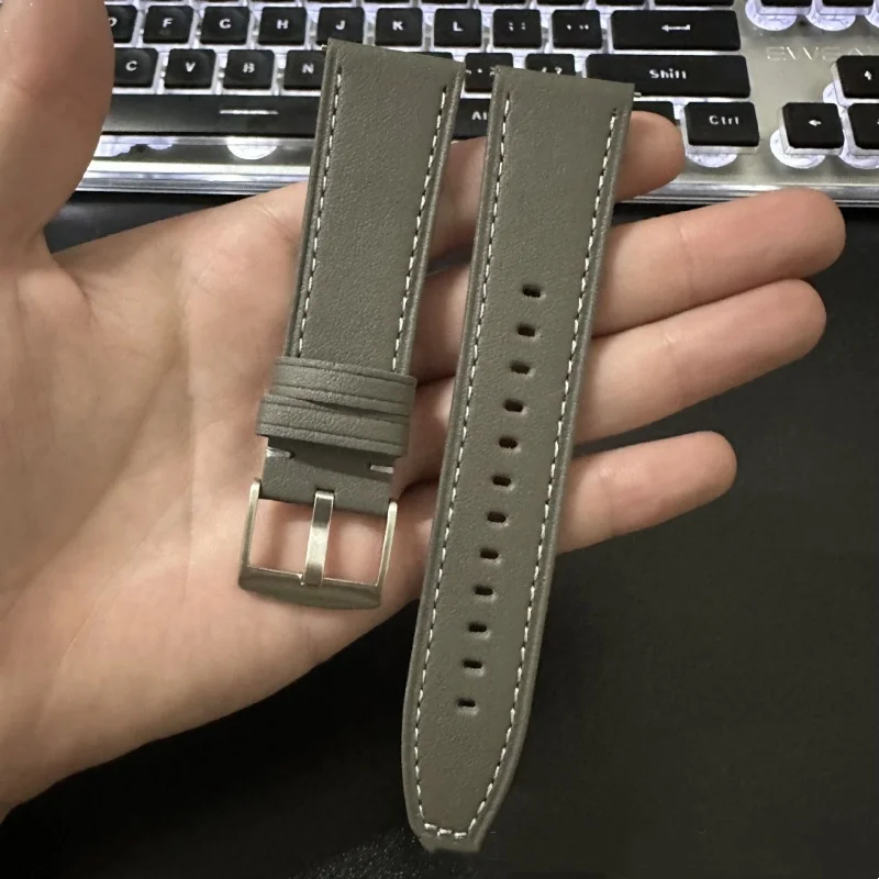 20 مللي متر 22 مللي متر الإفراج السريع جلد البقر حزام ساعة اليد الفولاذ المقاوم للصدأ مشبك ساعة حزام (استيك) ساعة لسوار مقاوم للماء العالمي