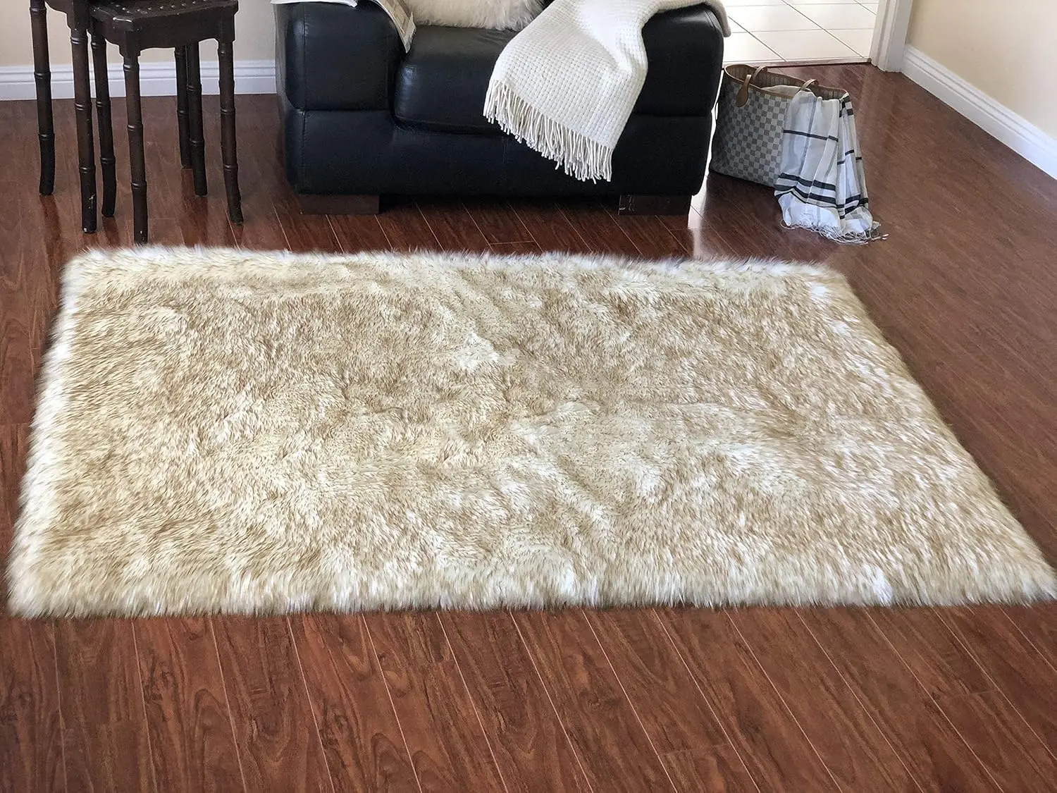 Lambzy Faux Sheepskin Super Soft Hypoallergenic Rectangular Area Rug Plush Fur, Luxury Shaggy Silky Carpet For Bedrooms Rugs