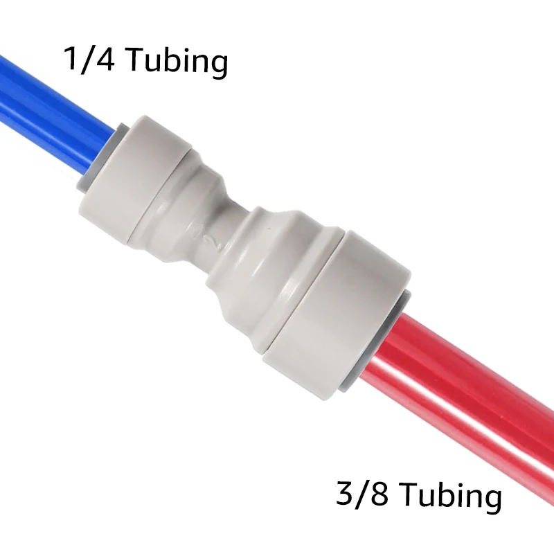 Food Grade Push-fit Fittings,8mm(5/16'') to 9.5mm(3/8'') Straight Connect & 6.35mm(1/4'') to 9.5mm(3/8'') Tubing Quick Joints
