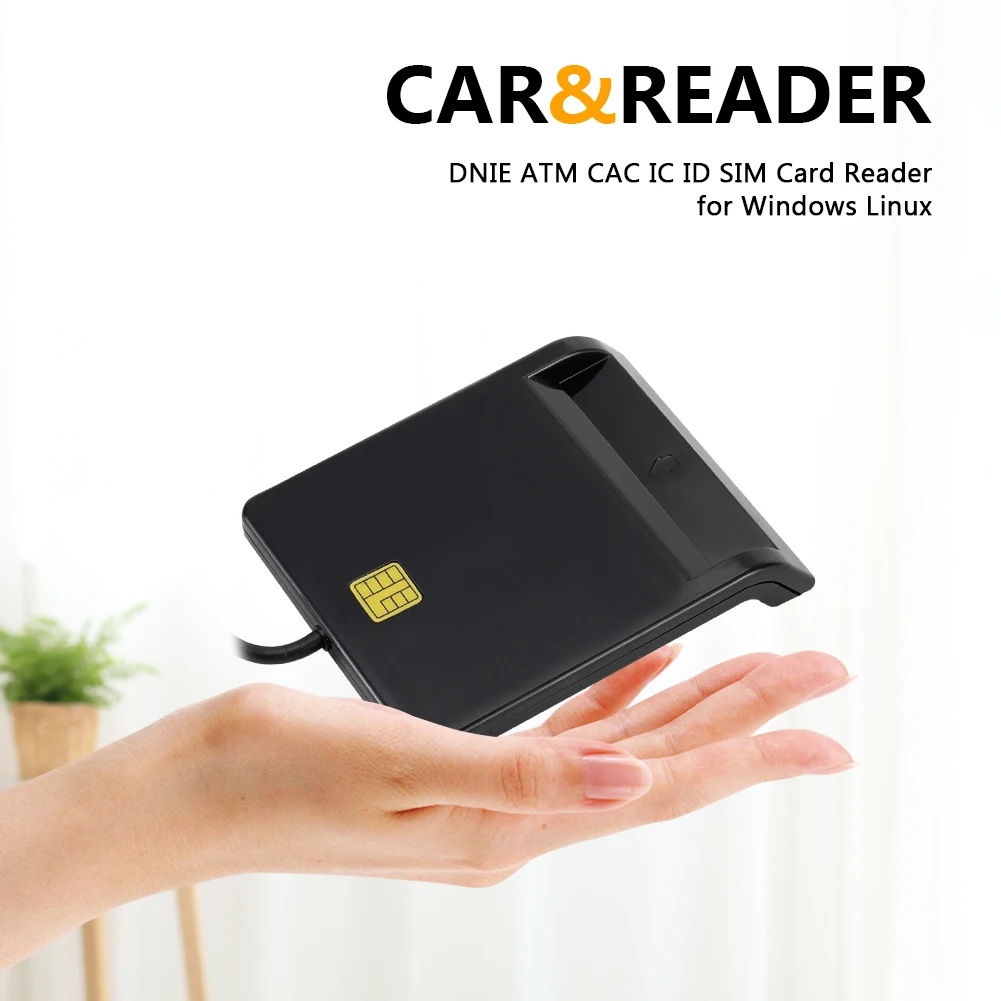 USB Smart Card Reader DNIE ATM CAC IC ID Bank Card SIM Card Cloner Connector High Quality Card Reader for Windows 7/8/10 Linux