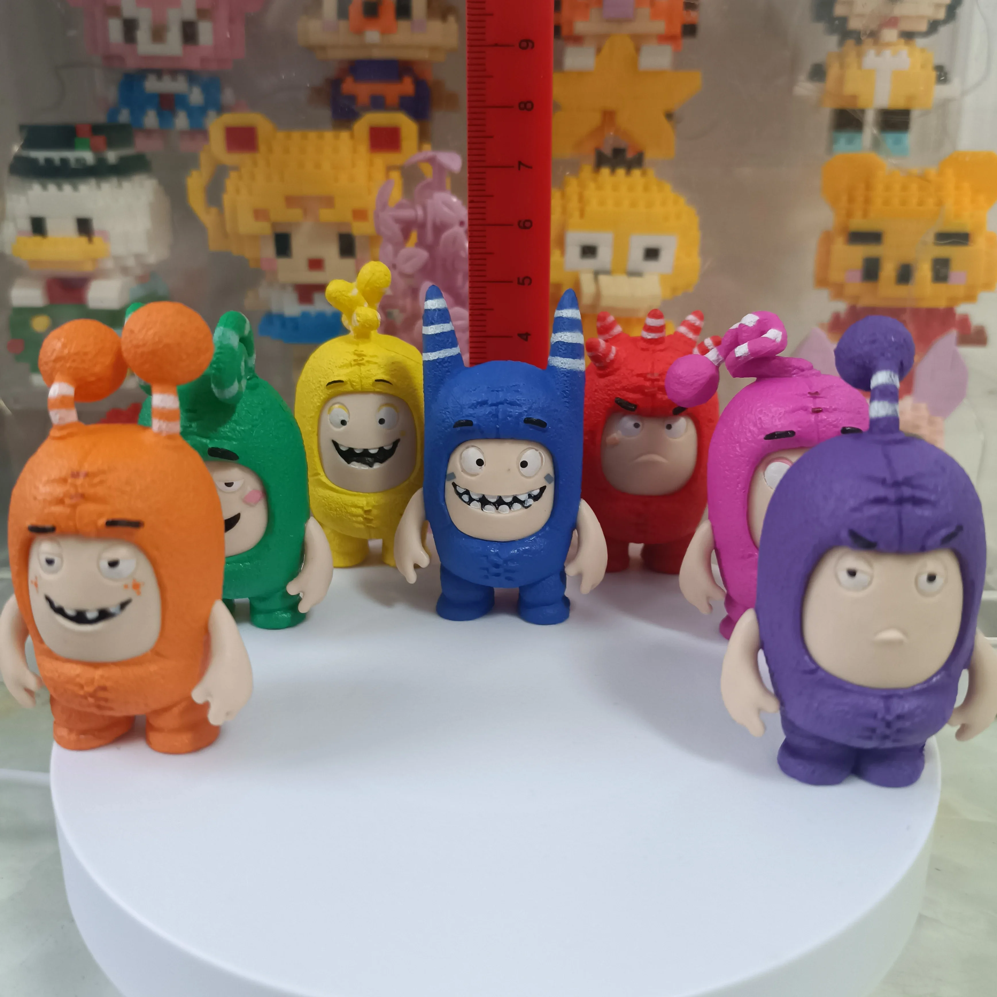 7pcs Original Oddbods Newt Pogo Slick Jeff Zee Figure Model Accessories Kawaii Cute Oddbods Cartoon Anime Mini Dolls Kids Gift