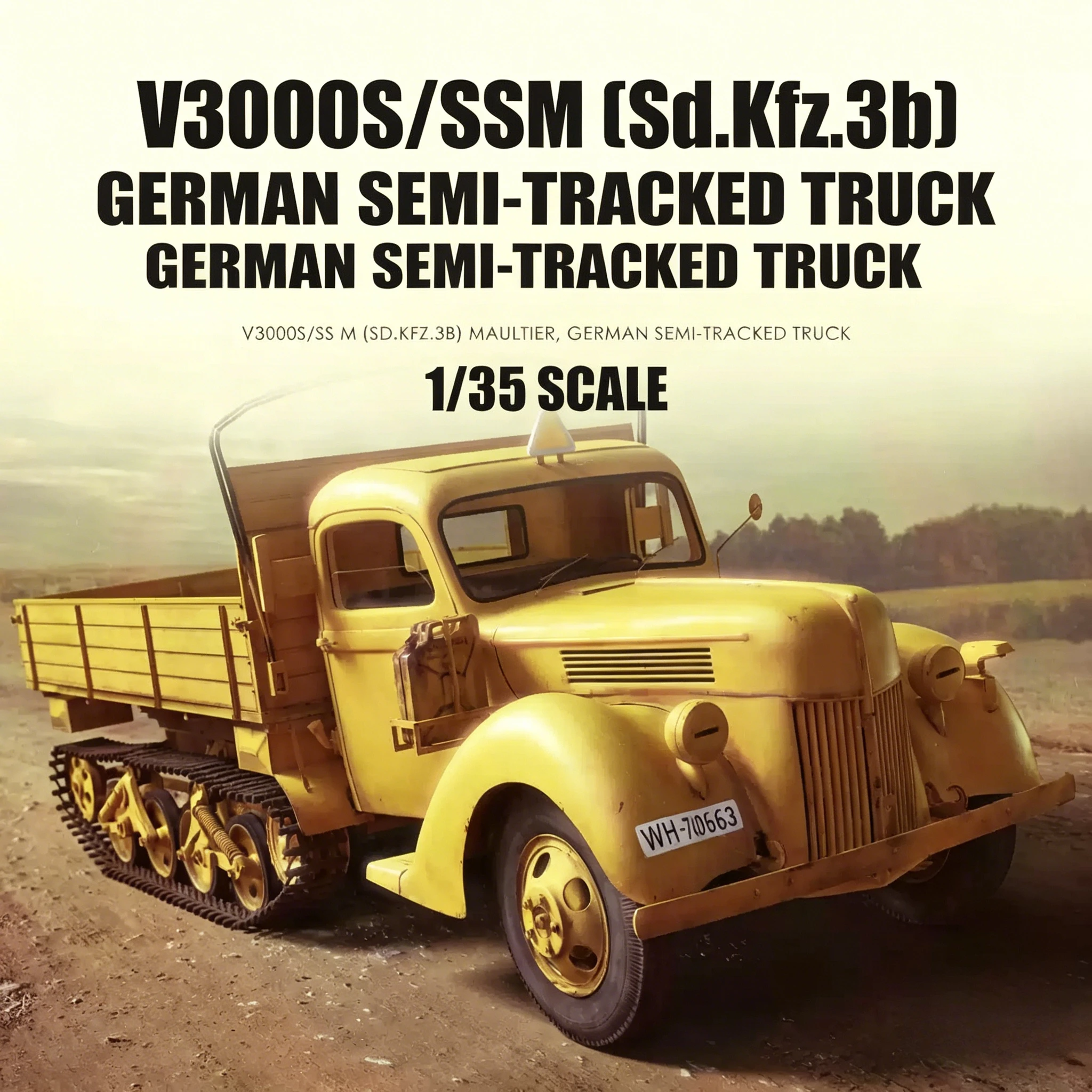 

ICM 35412 1/35 V3000S/SSM Sd.Kfz.3b German Half-Track Truck Plastic Model Kit
