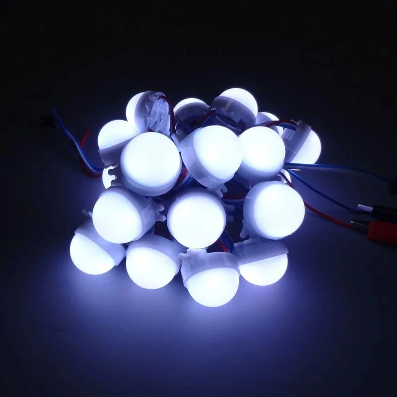 20 sztuk mlecznego 30mm rozproszone światło LED moduł piksel WS2811 IC pełny kolor DC 12V 3 Leds 5050 RGB cyfrowy wodoodporny IP68 Led światła