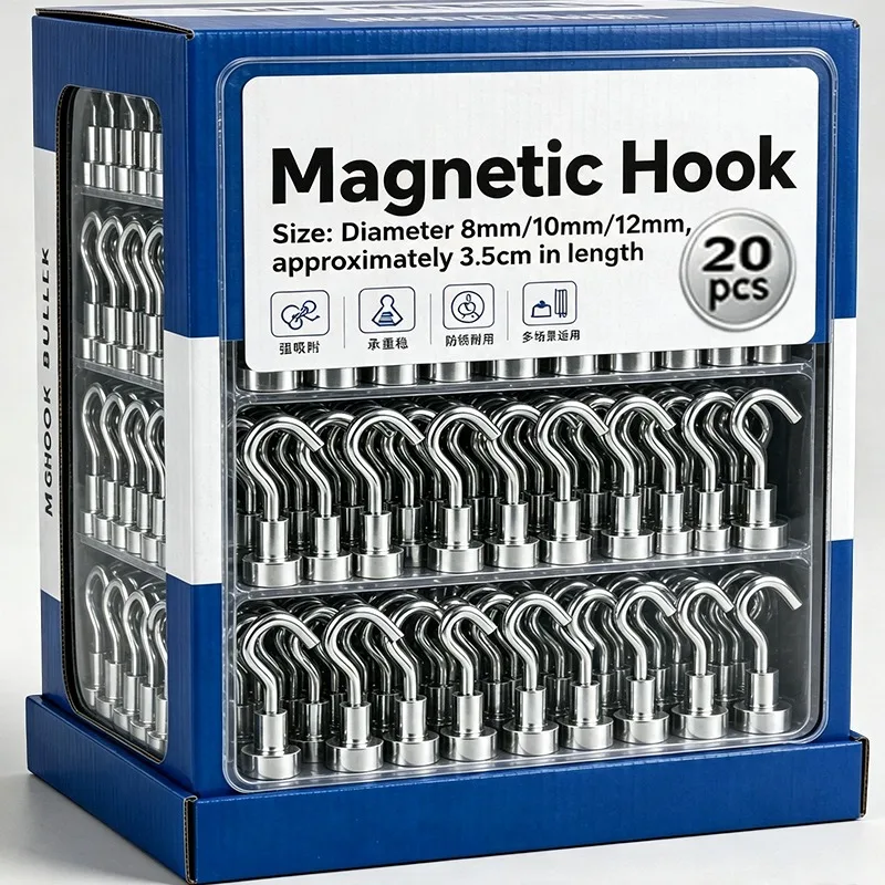 2-20PCS Strong Magnet Hooks Multi-Purpose Storage Hooks Home Kitchen Bar Storage Hooks Key Storage Hooks Bathroom Hangers