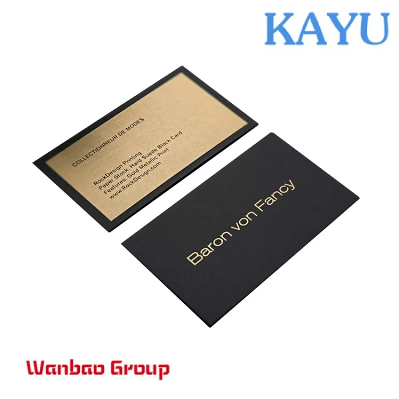 Custom  Custom luxury black Paper Gold Edge Creative Gold Foil Business Cards