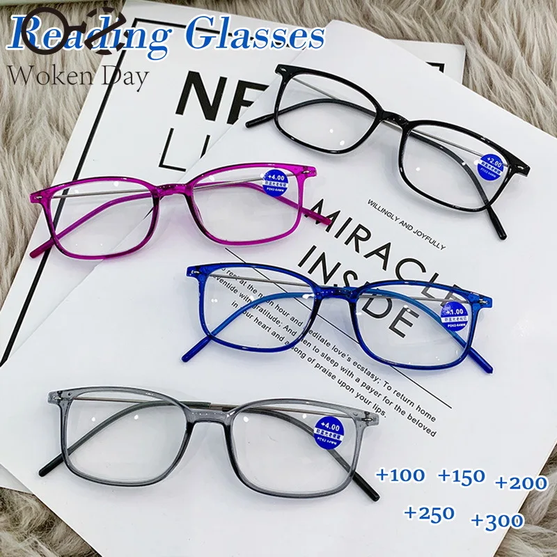 

Anti-Blue Light Reading Glasses Full Frame Glasses Men Women Radiation Protection Presbyopia Hyperopia Square Optical Computer