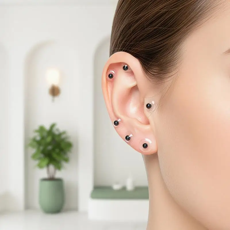 *Ear Acupressure Massage Seeds Stickers 600Pcs Adhesive Patches for Office Workers Neck Pain Daily Stress Relief Use