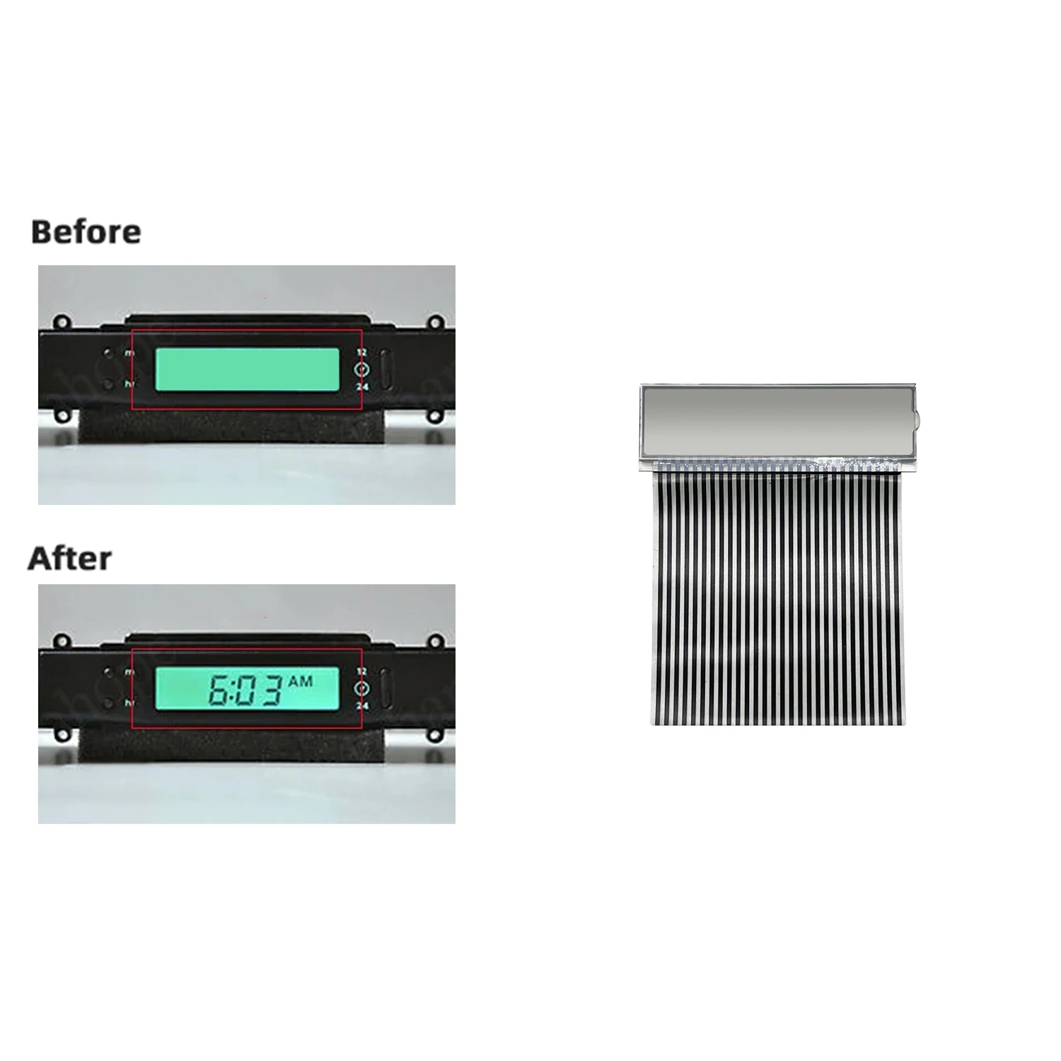 LCD Display for Jaguar XJ6 XJ8 X300 XJR 1995-1998 Instrument Cluster Digital Clock Display LCD Screen Pixel Repairing