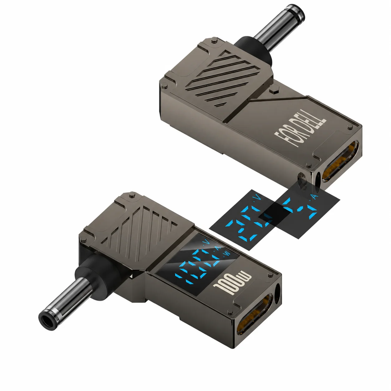 USB C to DC Adapter Flame-Retardant 100W PD Fast Charging Converter LED Display for Laptop Travel Office Work Essentials