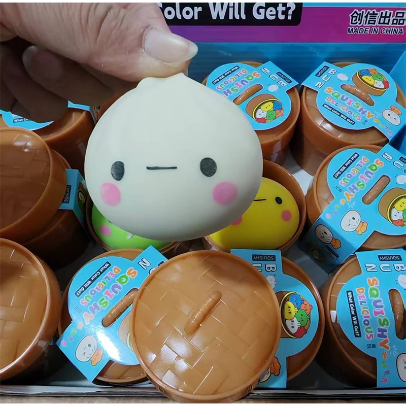 12pcs/box Slow Rising Dumpling Squishy Bun Shape Stress Ball Hand Relaxation Soft Squeeze Decor Ornaments Gift