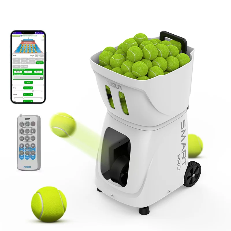 

STLF Hot selling App control 100 balls AI padel tennis ball launcher with battery