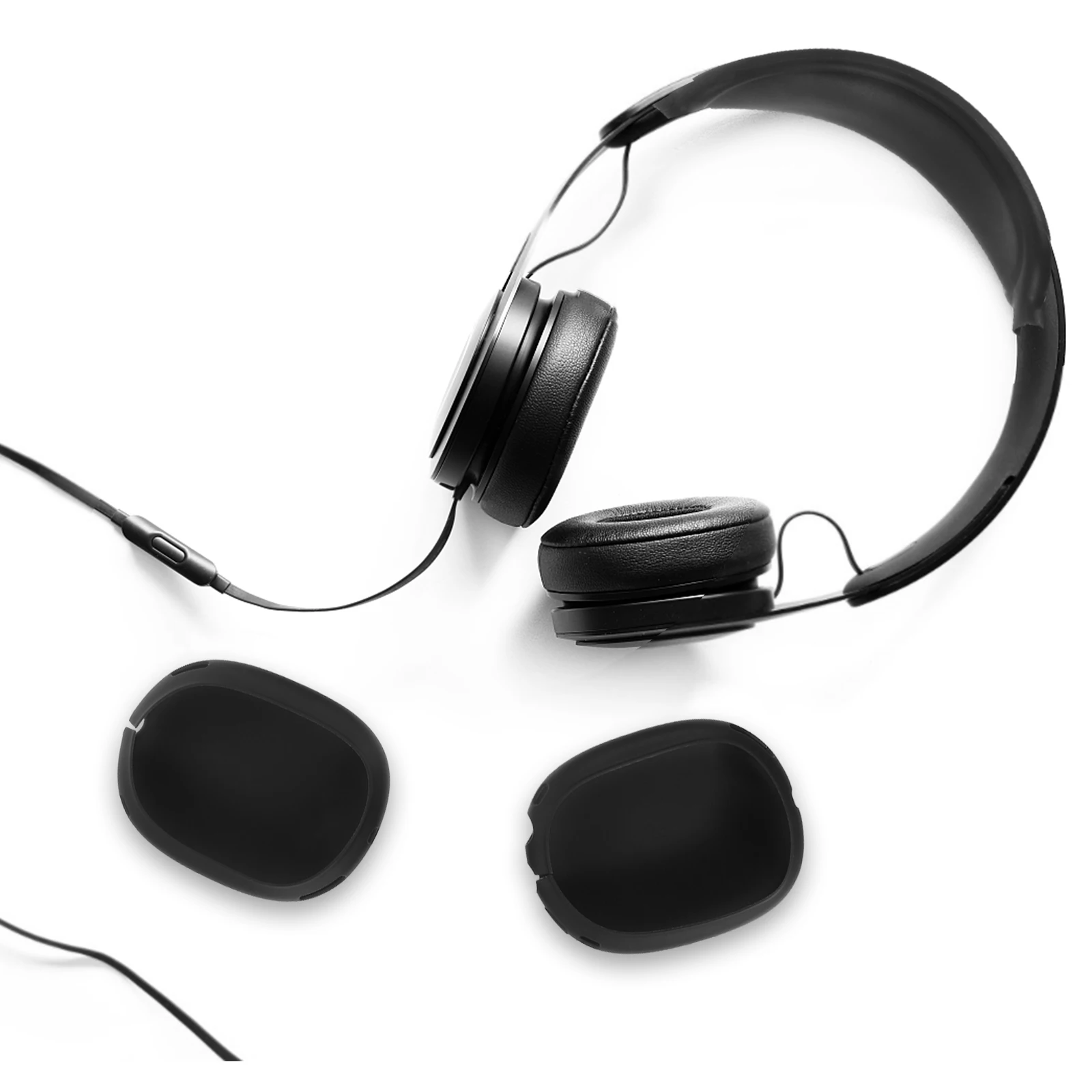 

s Headphone Protective Cover Black Wireless Earphone Case for TPU Cushion Comfortable Removable Shock
