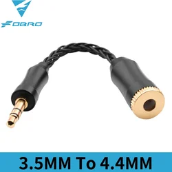 8 Core No-Oxygen Copper Silver-plated Connector Carbon Fiber Male to Female Conversion Earphone Balanced Stereo Audio Cable