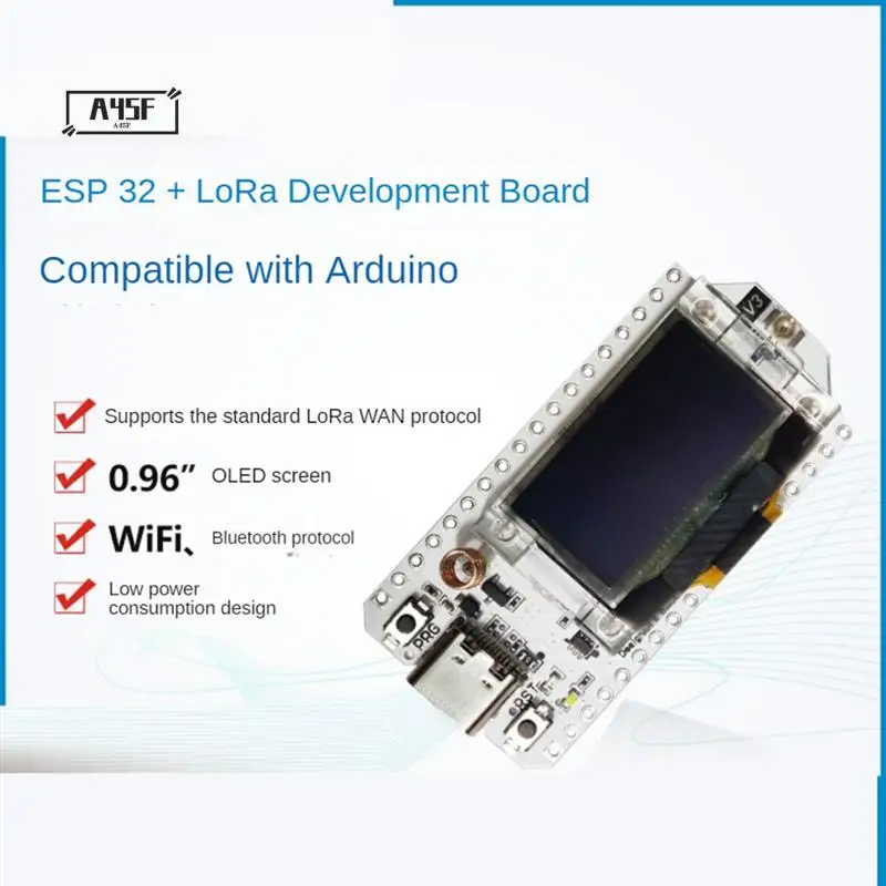 

A45F-H ELTEC AUTOMATION 868-915Mhz SX1262 ESP32 Lora 0.96 Inch Blue OLED Display WIFI Lora 32 V3 Development Board For Arduino