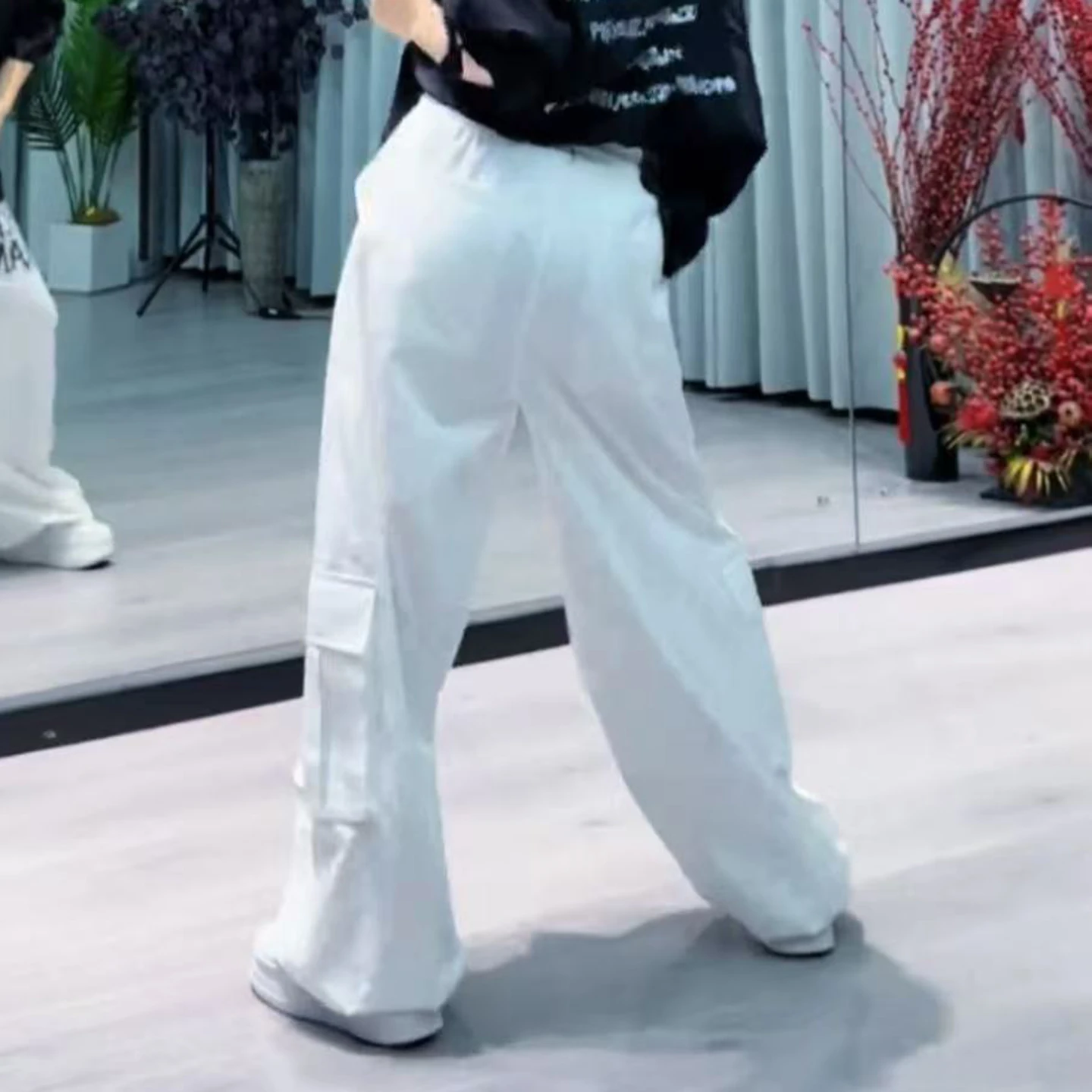 summer-casual-wide-leg-dance-pants-women's-loose-fit-straight-cut-trousers-for-square-dancing-exercise-fitness-yoga
