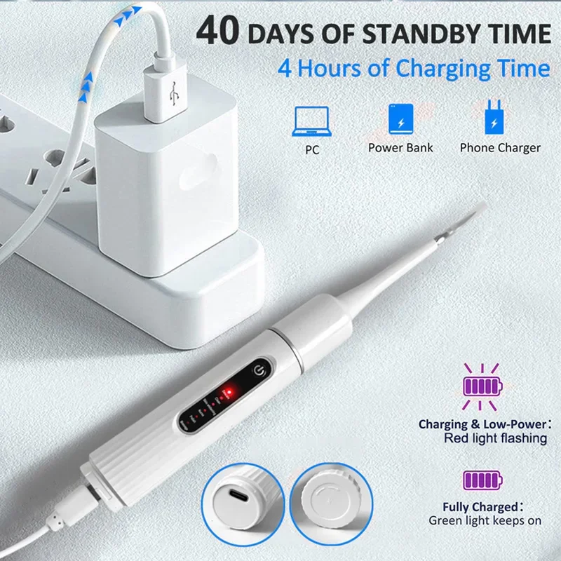 Electric Ultrasonic Teeth Cleaner Dental Calculus Remover Waterproof Teeth Whitening Scaler Dental Tartar Cleaning Oral Care