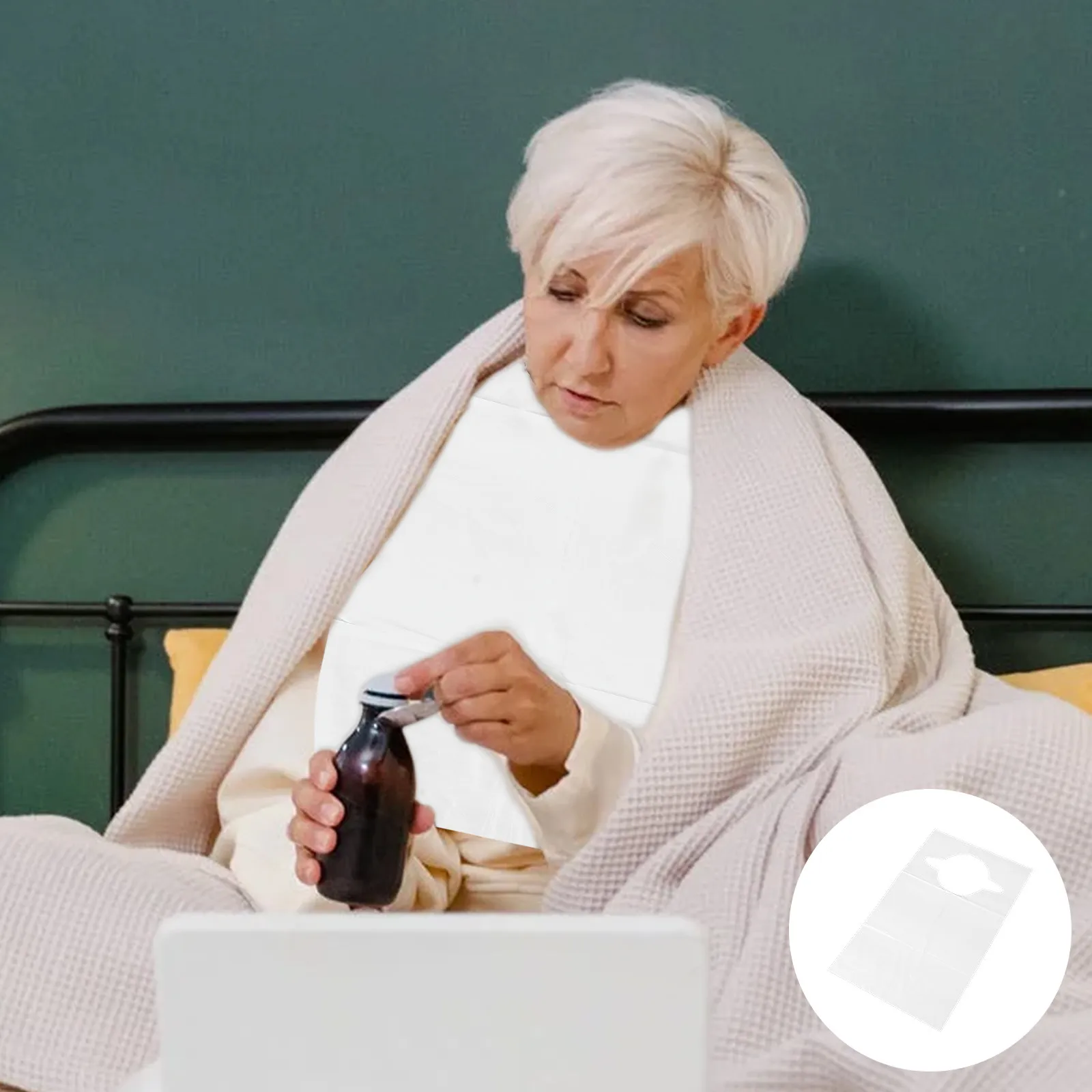 

100 шт. одноразовых взрослых нагрудников 36x60 см, водонепроницаемые, маслостойкие, пластиковые, для защиты одежды пожилых людей при приготовлении еды, барбекю, морепродуктов, варки.