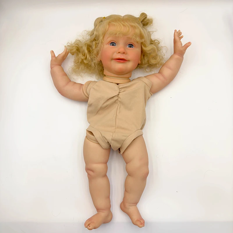 24inch Lifelike Zoe Unfinished Reborn Doll Kit Painted DIY Toy Doll Parts with Blond Hair