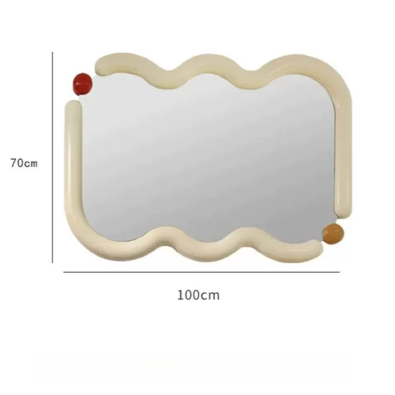 Wavy Light Mirror Frame Cute Bathroom Wall Sticker Girls Mirror Cloud Nursery Espejos Decorativos Home Decoration Accessories