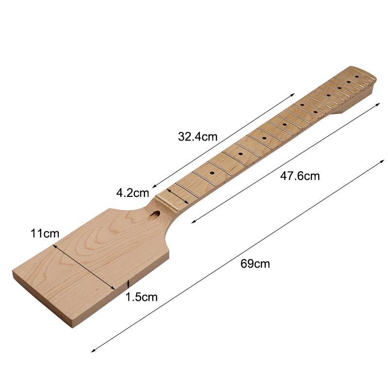 Canadian Maple Electric Guitar Neck, 22 Frets, Natural Color, for Electric Guitar