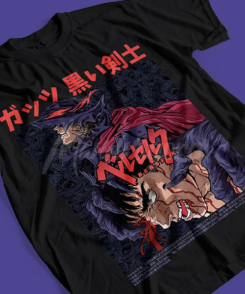 Anime T Shirt Japanese unisex Berserk Armour Transformación Guts