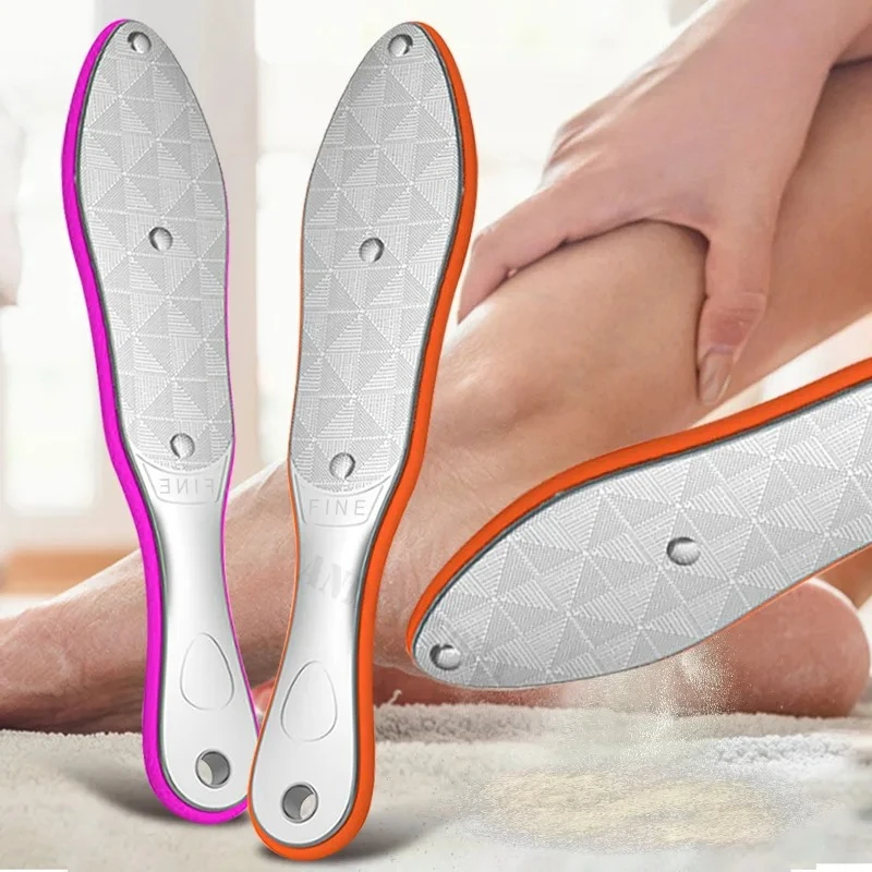 

1 шт., пилка для утирания ног, двухсторонняя пилка для ног из нержавеющей стали, пилка для пяток, средство для удаления омертвевшей кожи, инструмент для ухода за педикюром, отшелушивающий инструмент