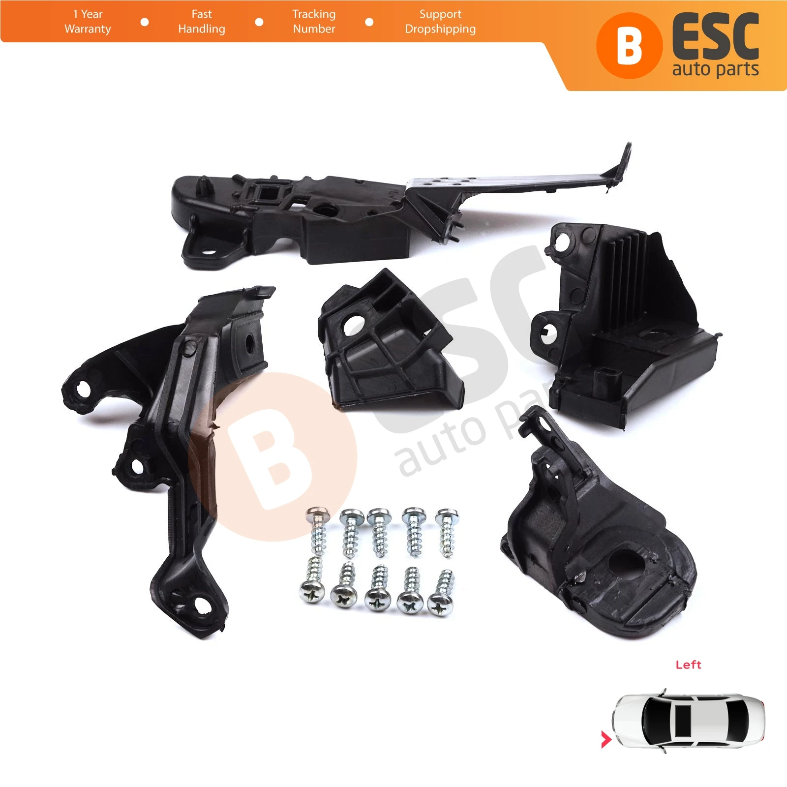 Soporte de reparación de Faro de EHL569-1, juego de pestaña lateral izquierda para Renault Clio MK5 B7 BF 2019-On 260E70544R