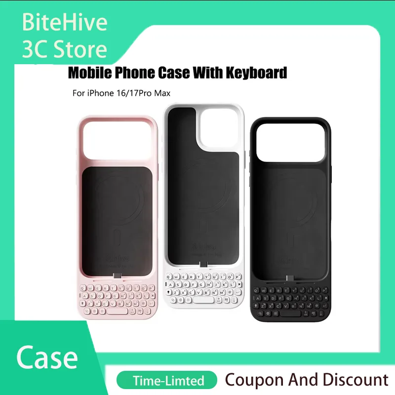 MetaKey Mobile Phone Case with Keyboard Magnetic Suction Physical Keyboard PC TPU USB-C 5V 1A for IPhone 16Pro Max 17 Pro Max