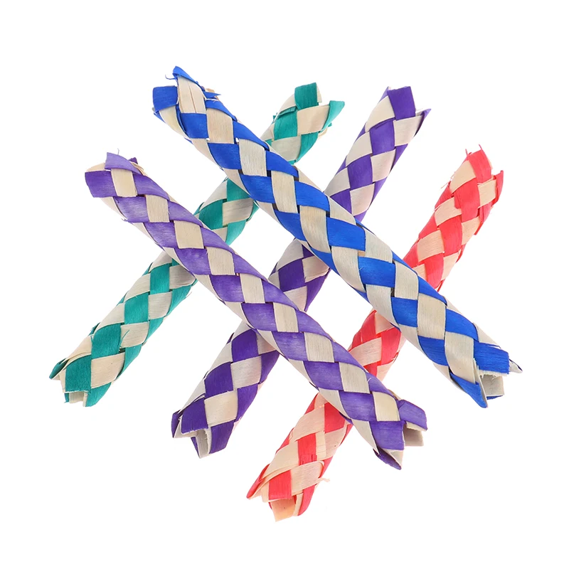 5PCS Creativity DIY Finger Traps Classic Natural Chinese Bamboo Fingers Trap Replacement Popits Tube Toys