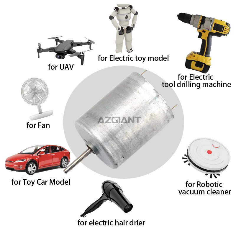 AZGIANT RF-370CP-11670 48mm axis Micro Engine Electric Motor DC School Science Experiment DIY Fan TOY boat Car model accessories