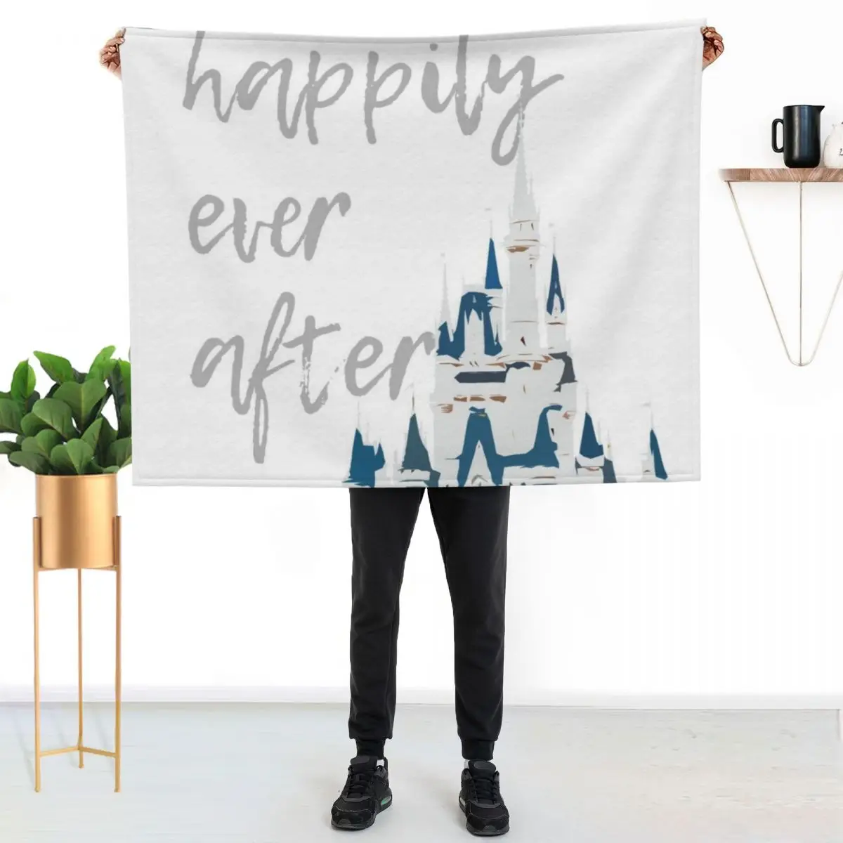 

Happily Ever After Throw Blanket Warm Napping Blanket for Office Couch Bed