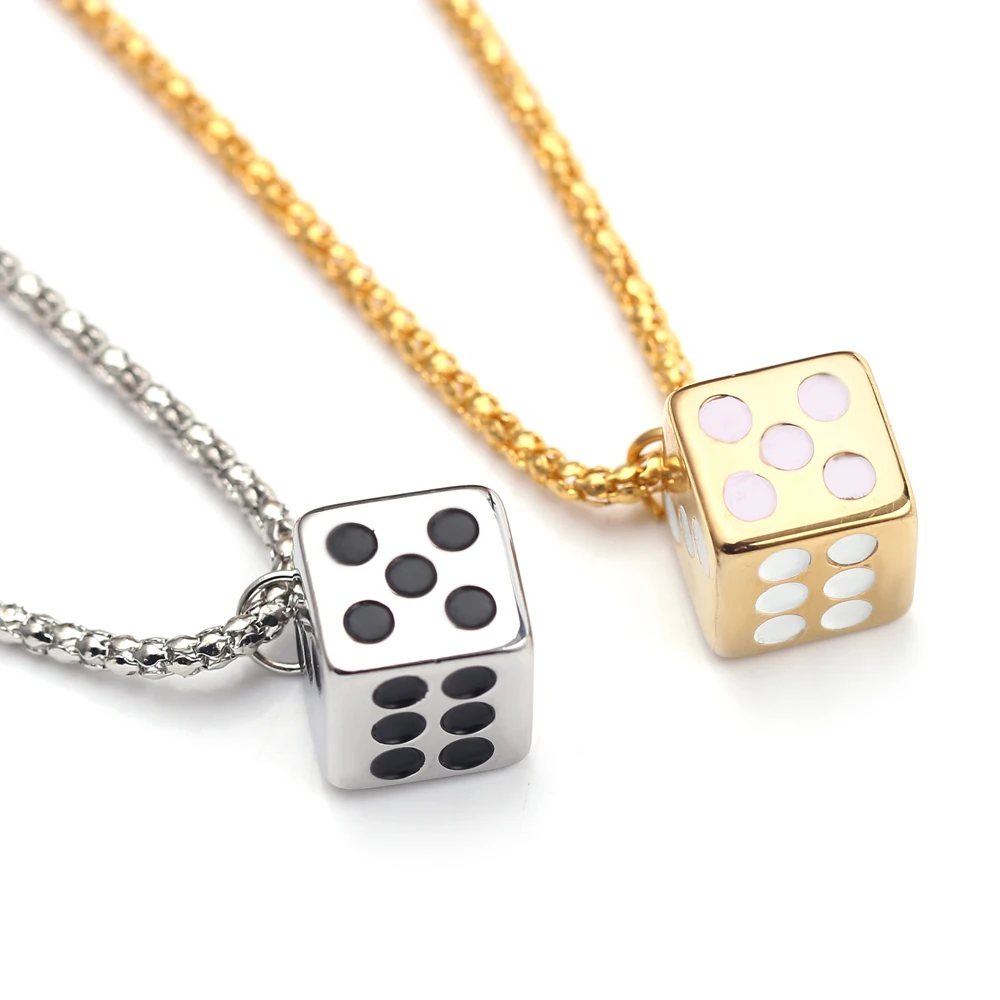 Creative Lucky Dice Pendants Hip Hop Trendy Necklace for Women Men Punk Fashion Streetwear Jewelry Unisex Chains