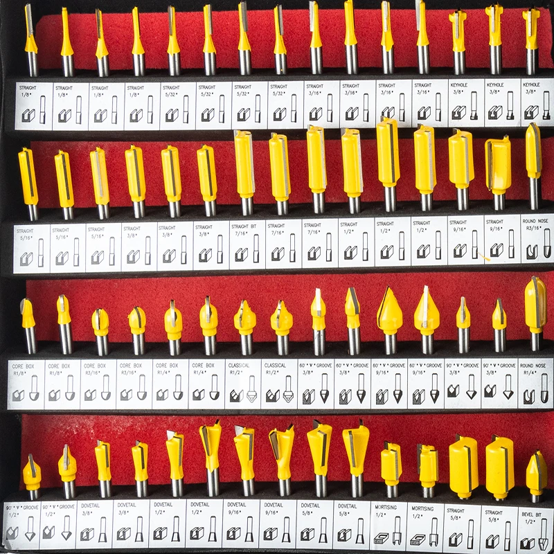 100-Piece Precision Woodworking Router Bit Set - Multi-Purpose Carbide Drill Bits for Fine Milling and Carving - Ergonomic 1/4 H